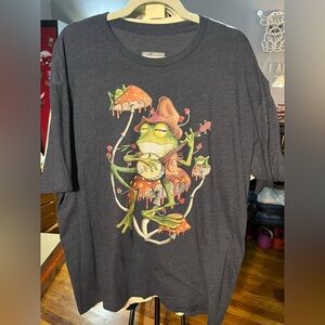 Curbside Clothing Mushroom Frog Banjo Tshirt